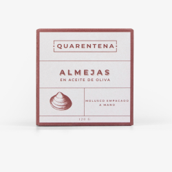 QUARENTENA - Almejas en Aceite de Oliva, Producto Gourmet, Lata de Conserva 120g, Hecho en España